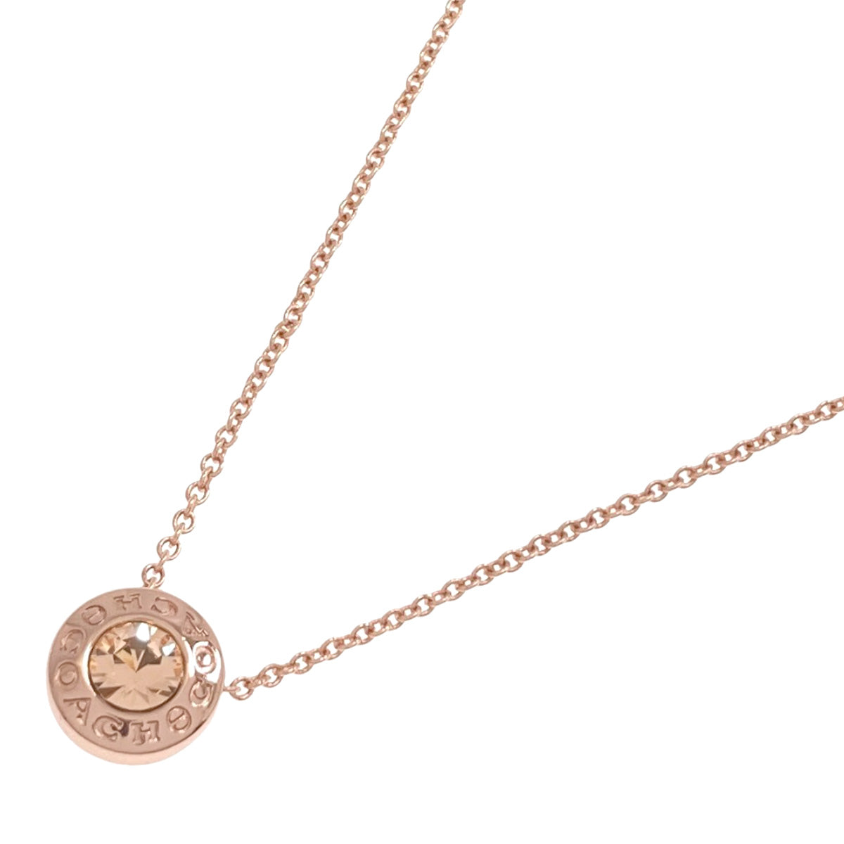 COACH Open circle stone Necklace Metal Ladies [Used]