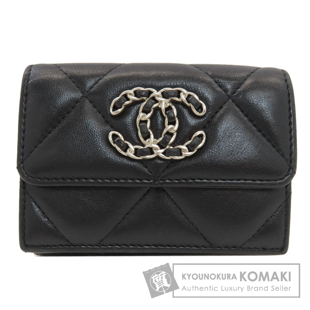 CHANEL Chanel 19 Small Flap Matelasse SilverHardware Tri-fold wallet (with Coin Pocket) Lambskin Ladies [Used]
