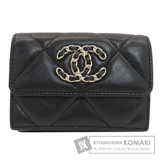 CHANEL Chanel 19 Small Flap Matelasse SilverHardware Tri-fold wallet (with Coin Pocket) Lambskin Ladies [Used]