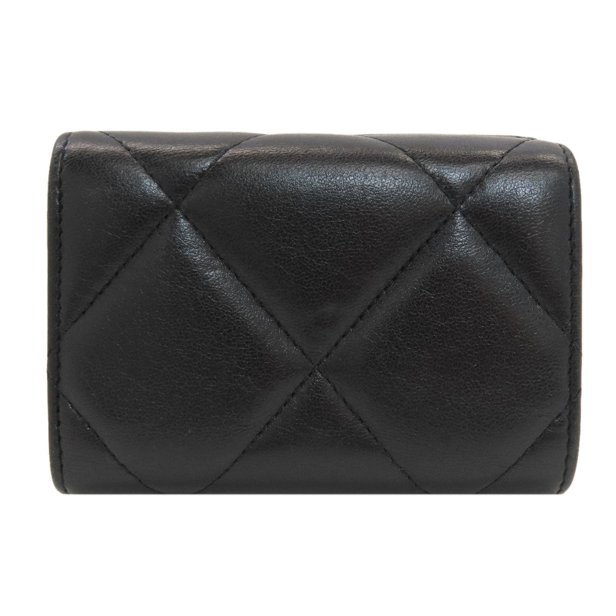 CHANEL Chanel 19 Small Flap Matelasse SilverHardware Tri-fold wallet (with Coin Pocket) Lambskin Ladies [Used]