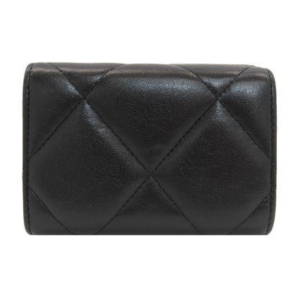 CHANEL Chanel 19 Small Flap Matelasse SilverHardware Tri-fold wallet (with Coin Pocket) Lambskin Ladies [Used]