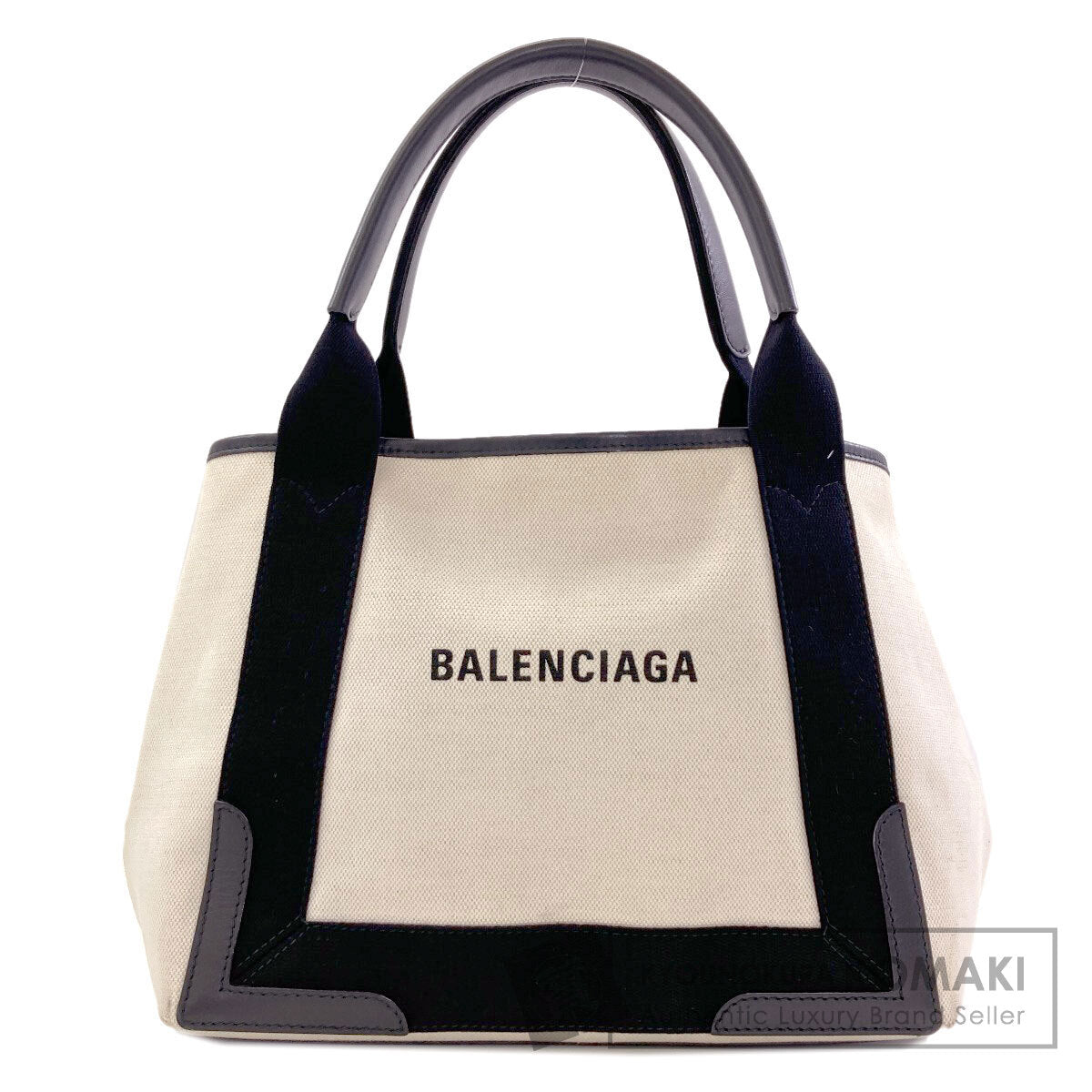 BALENCIAGA 339933 NAVY CABAS Tote Bag Canvas Ladies [Used]