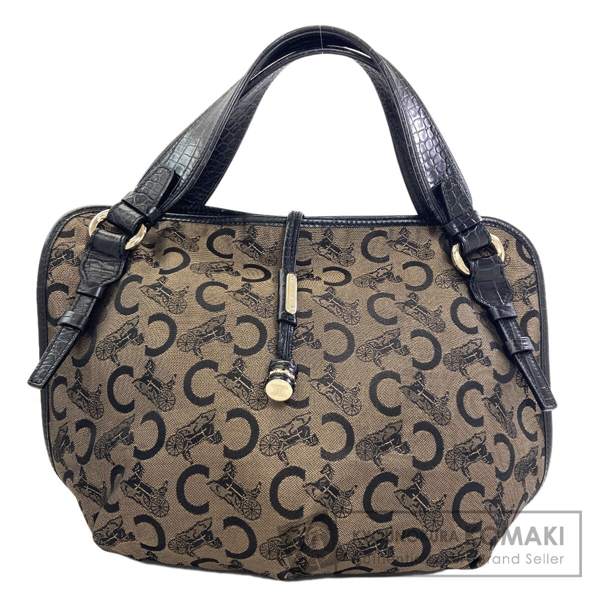 CELINE C Saluki Bitter Sweet Tote Bag Canvas Ladies [Used]