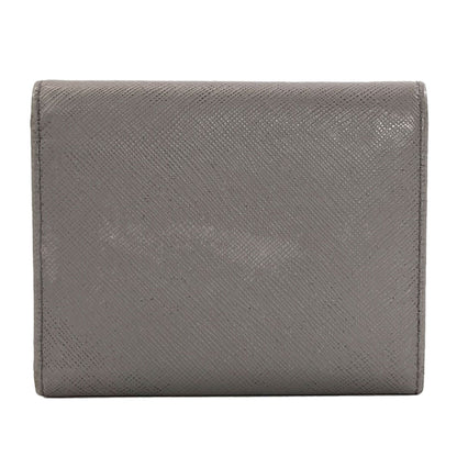 PRADA logo Tri-fold wallet (with Coin Pocket) Safiano Ladies [Used]