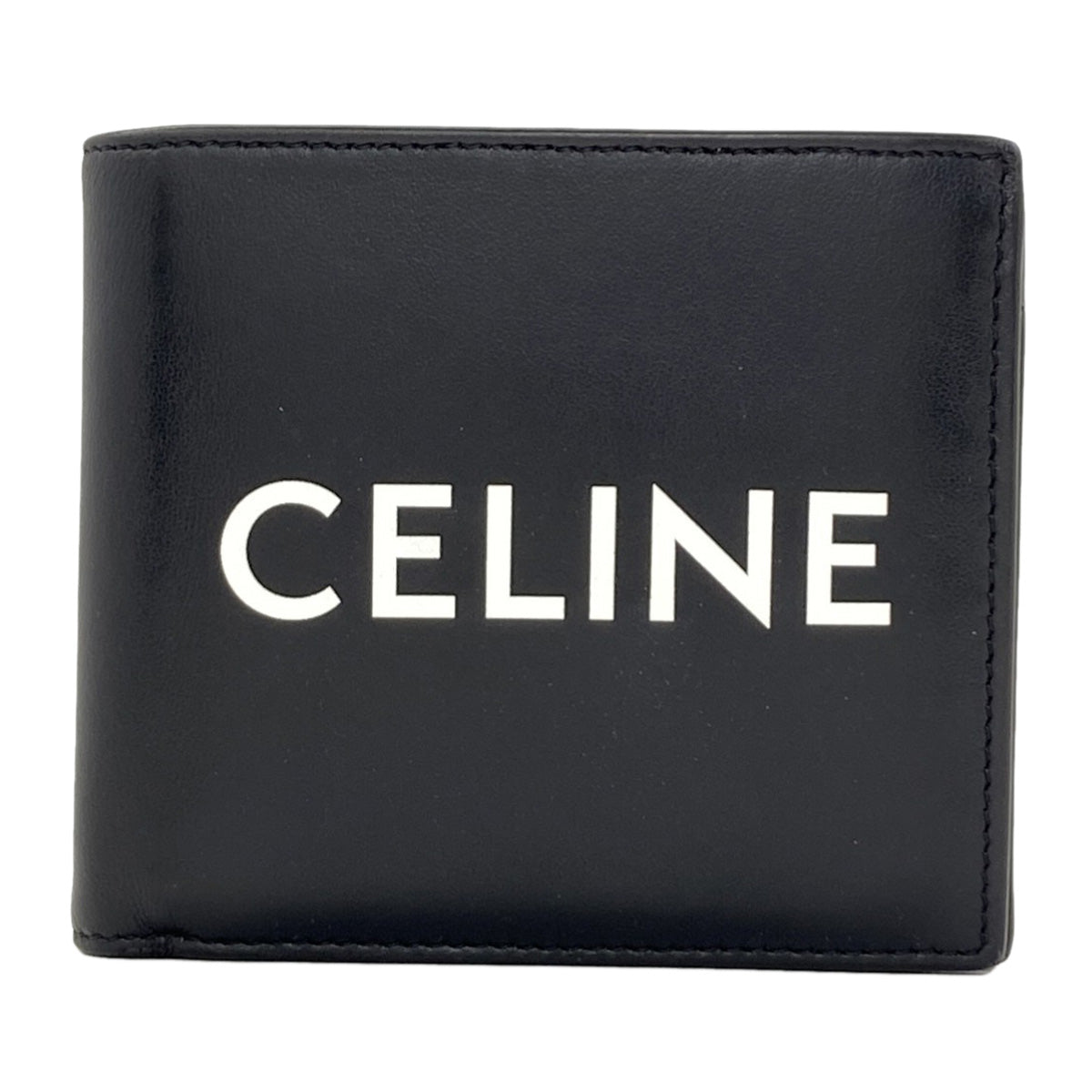 CELINE logo Bifold Wallet with Coin Pocket Leather mens [Used]