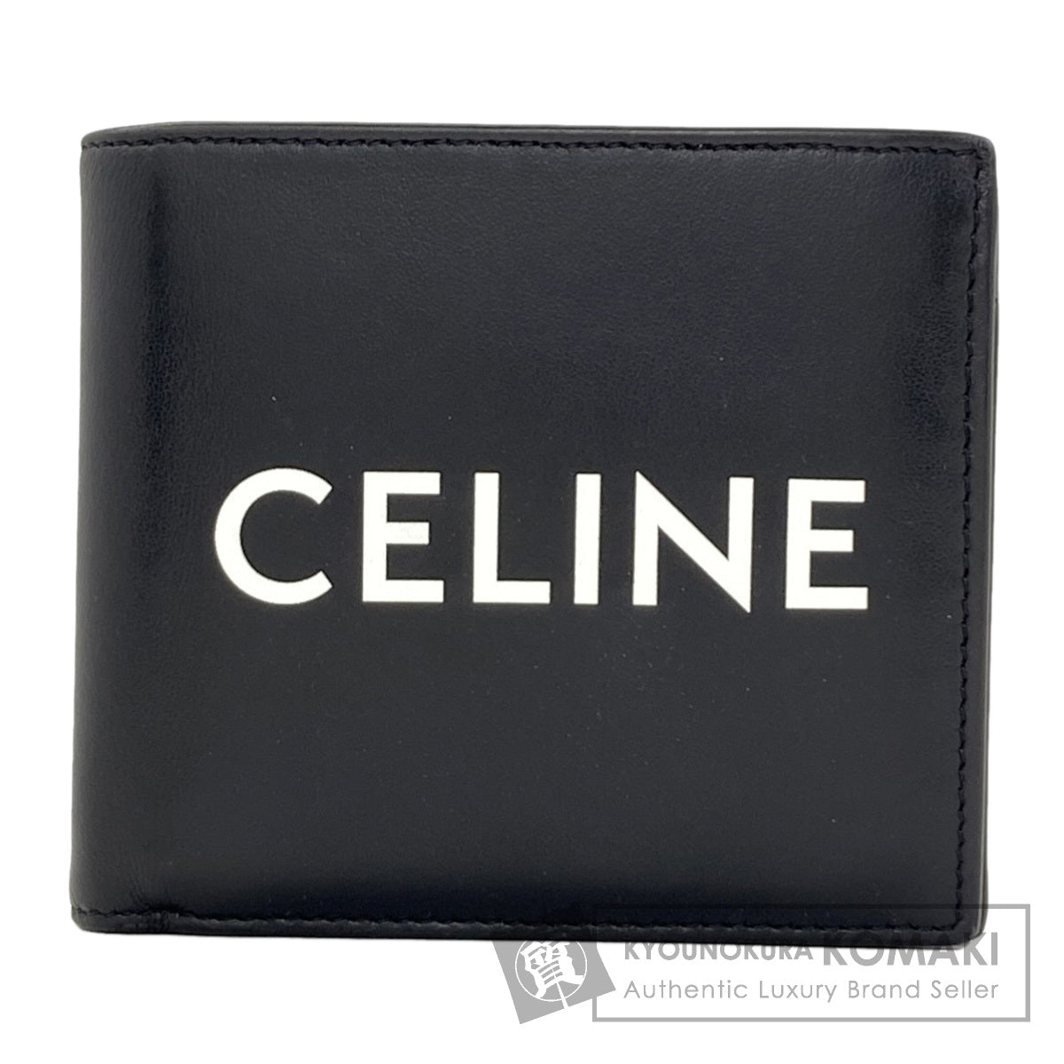 CELINE logo Bifold Wallet with Coin Pocket Leather mens [Used]