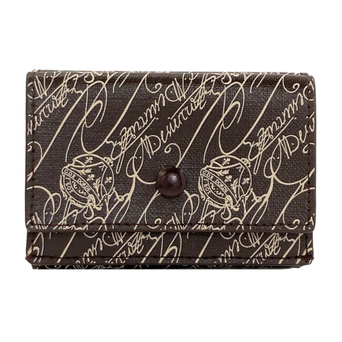 Berluti Acajou Toile Marbouf Tri-fold wallet (with Coin Pocket) Leather Ladies [Used]