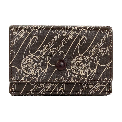 Berluti Acajou Toile Marbouf Tri-fold wallet (with Coin Pocket) Leather Ladies [Used]