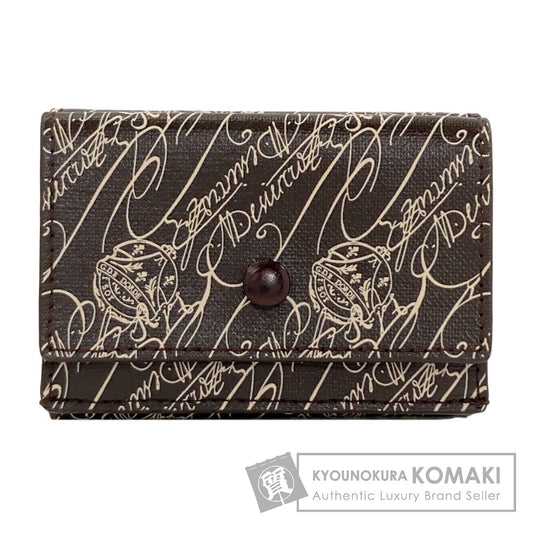 Berluti Acajou Toile Marbouf Tri-fold wallet (with Coin Pocket) Leather Ladies [Used]