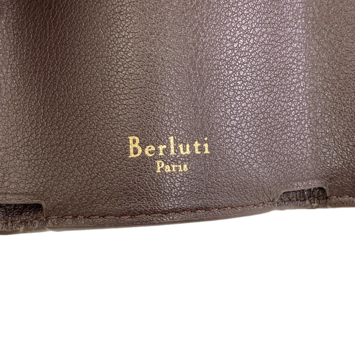 Berluti Acajou Toile Marbouf Tri-fold wallet (with Coin Pocket) Leather Ladies [Used]