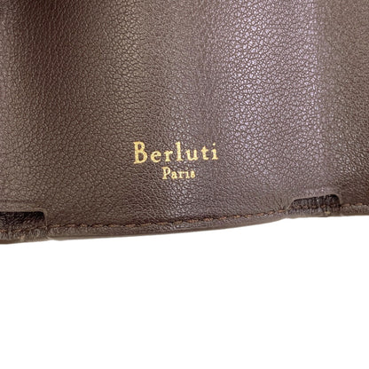 Berluti Acajou Toile Marbouf Tri-fold wallet (with Coin Pocket) Leather Ladies [Used]