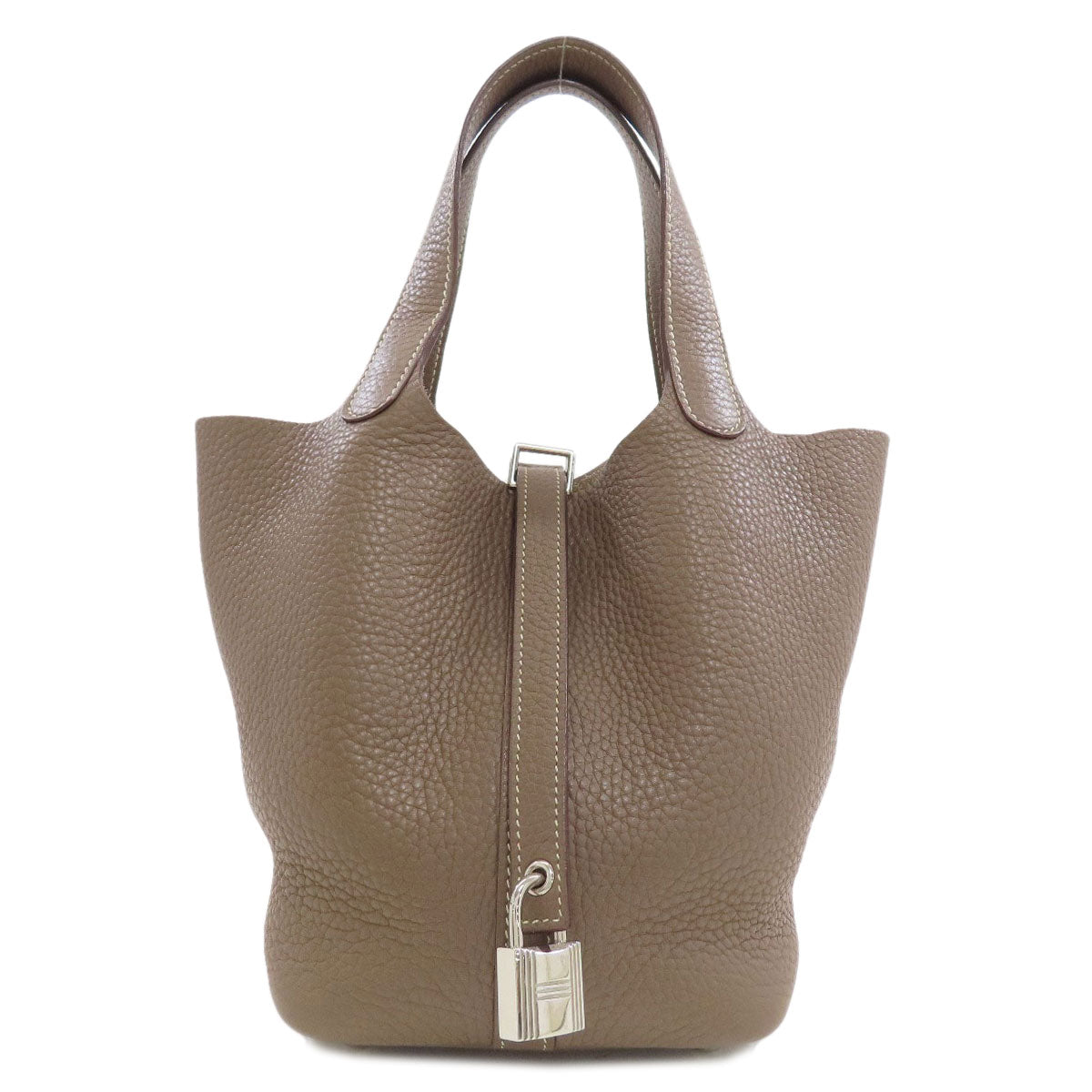 HERMES Picotin Lock PM Etoupe SilverHardware Handbag Taurillon Clemence Ladies [Used]