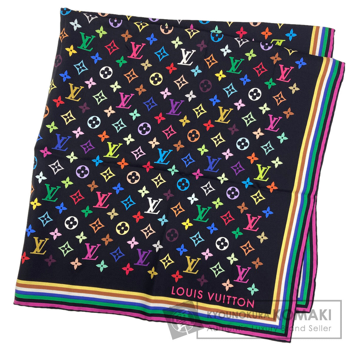LOUIS VUITTON M71914 I Love Monogram: Takashi Murakami Collaboration Scarf Silk Ladies [Used]