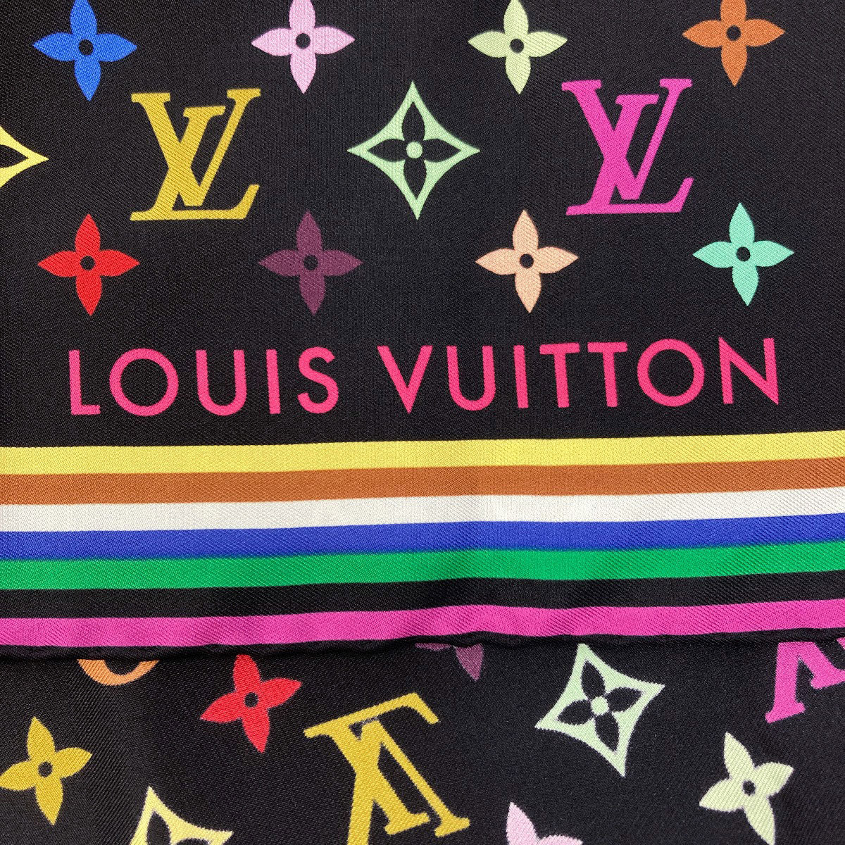 LOUIS VUITTON M71914 I Love Monogram: Takashi Murakami Collaboration Scarf Silk Ladies [Used]