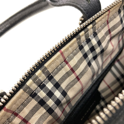 BURBERRY logo Handbag Leather Ladies [Used]