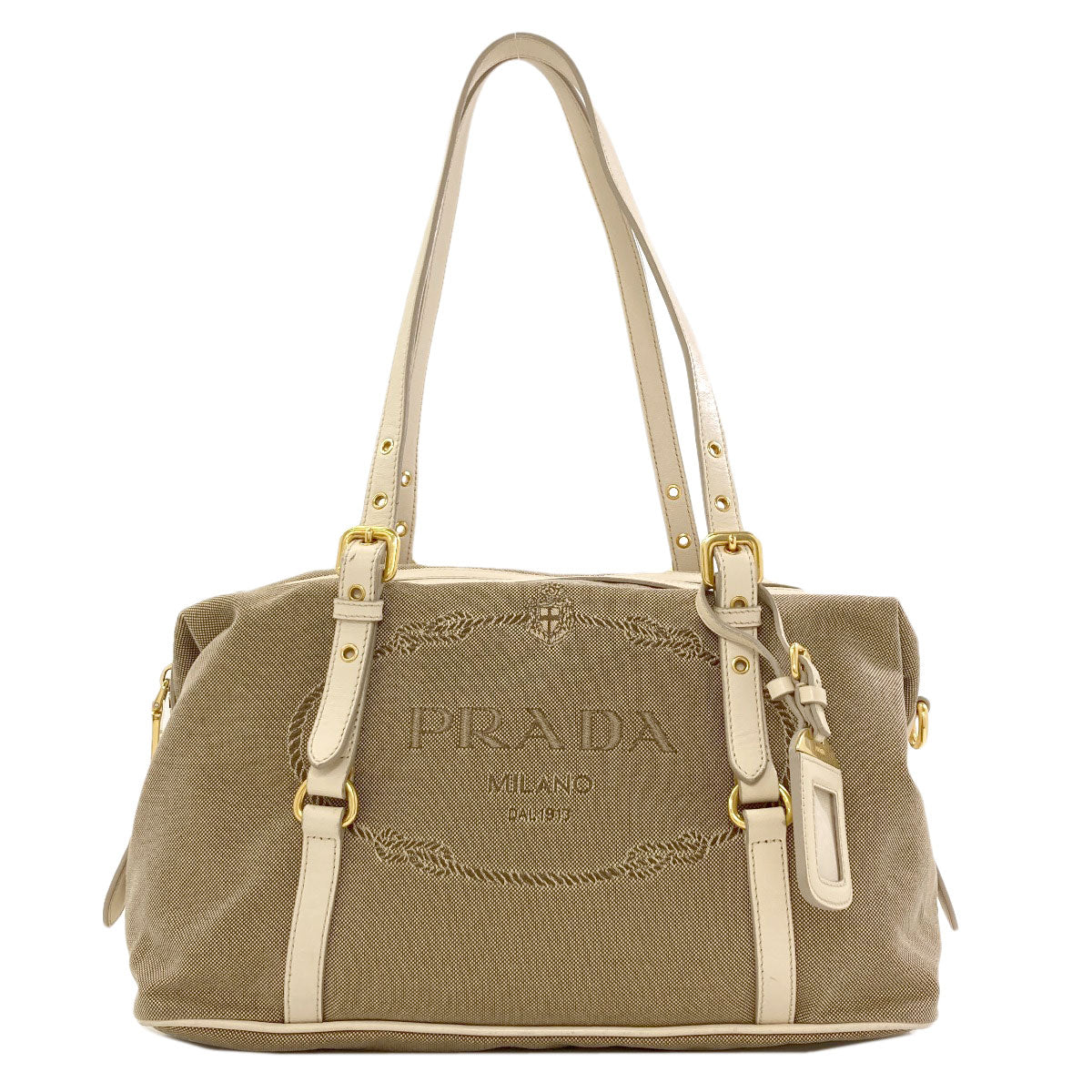 PRADA logo Tote Bag Canvas Ladies [Used]