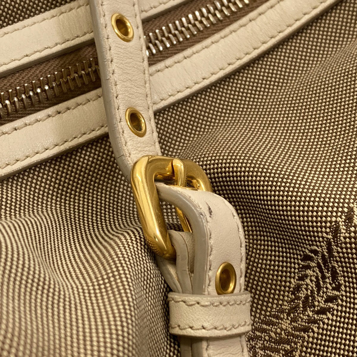 PRADA logo Tote Bag Canvas Ladies [Used]