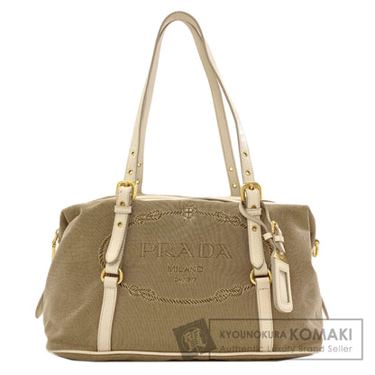PRADA logo Tote Bag Canvas Ladies [Used]