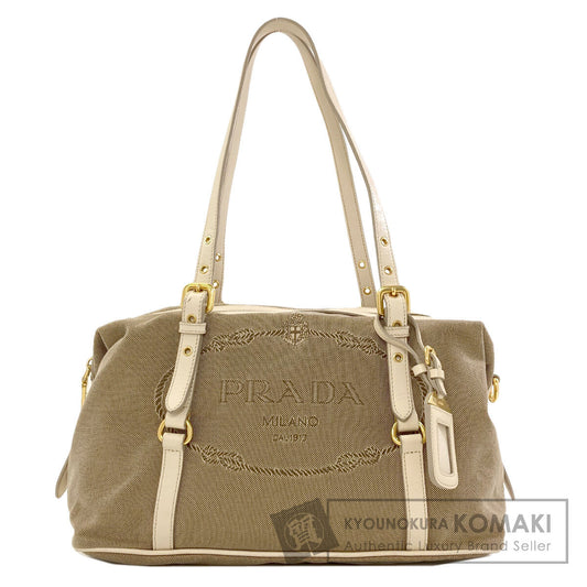 PRADA logo Tote Bag Canvas Ladies [Used]