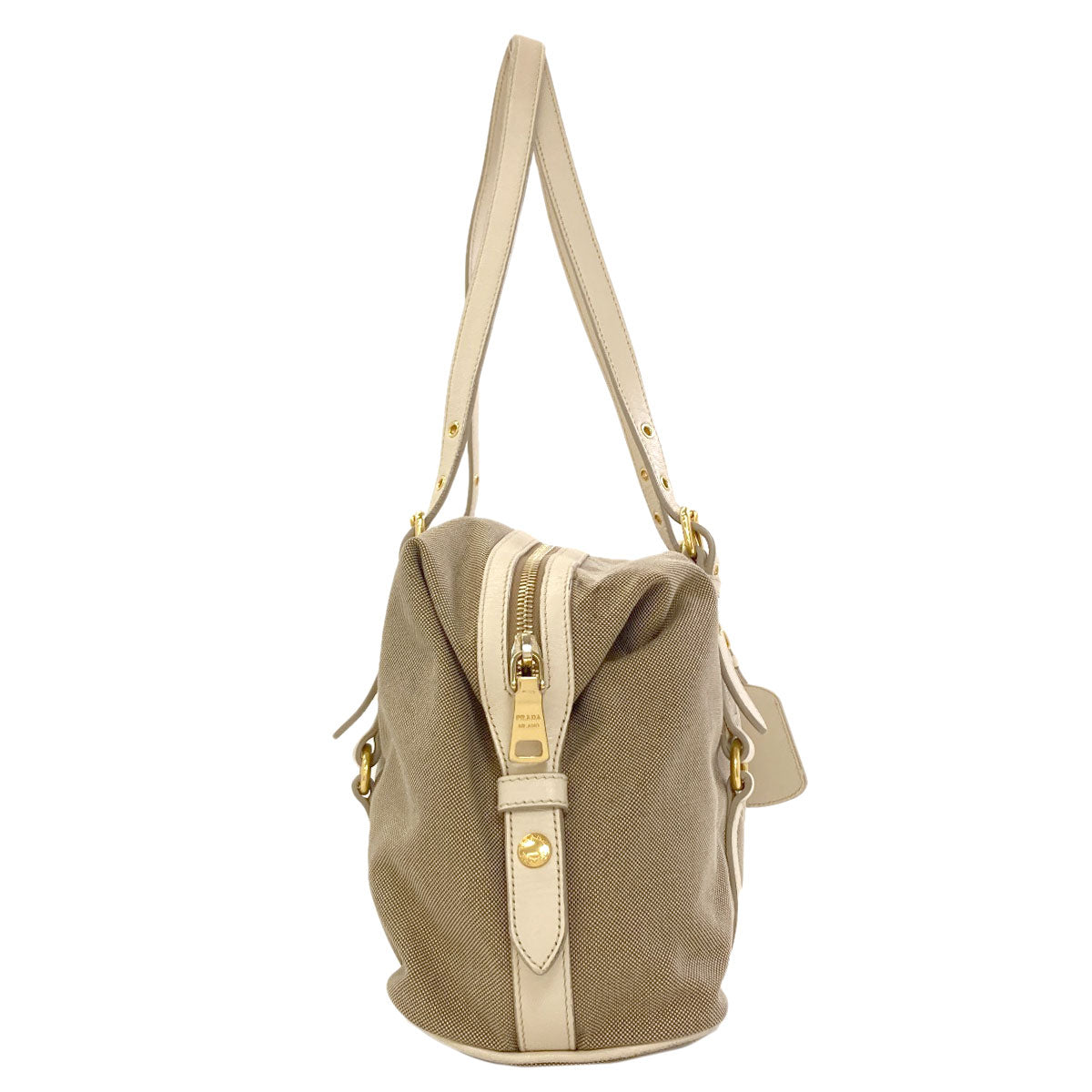 PRADA logo Tote Bag Canvas Ladies [Used]