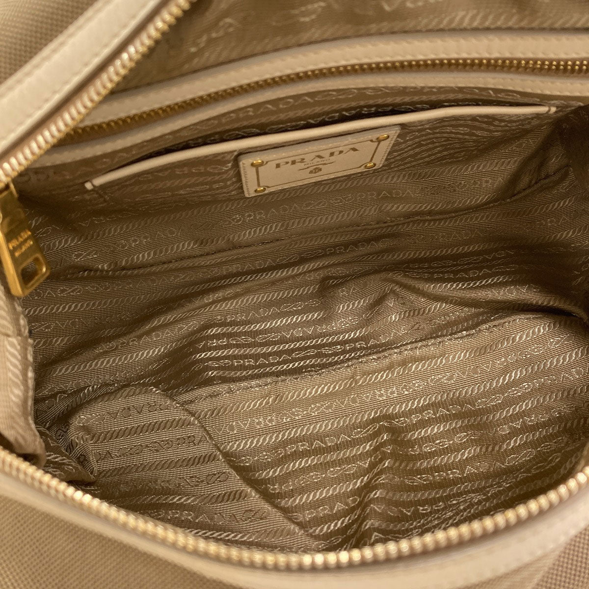 PRADA logo Tote Bag Canvas Ladies [Used]