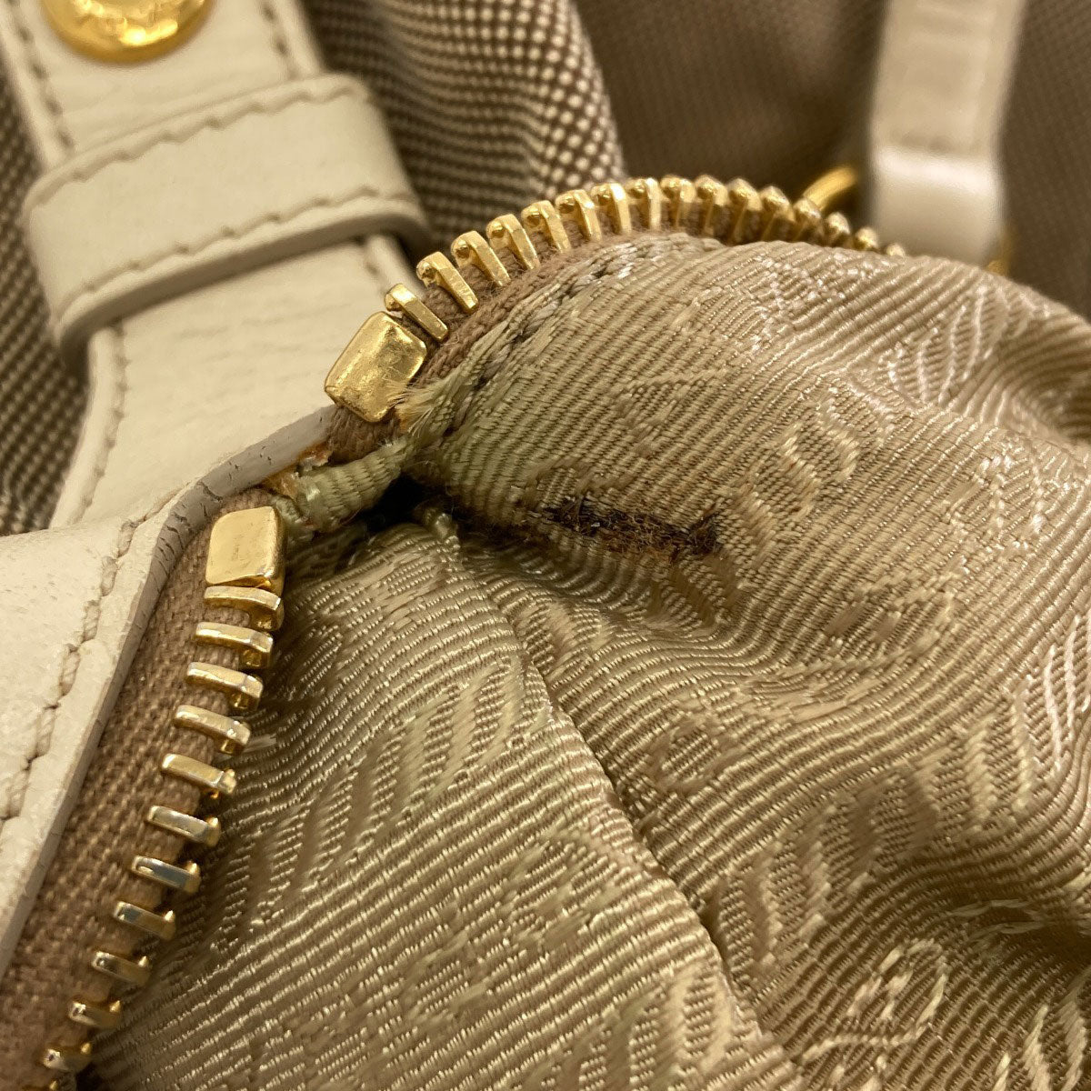 PRADA logo Tote Bag Canvas Ladies [Used]