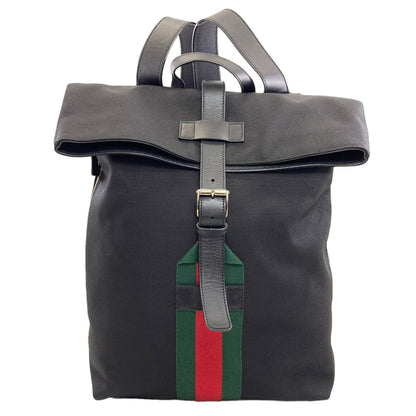 GUCCI 337075 Sherry line Backpack Â· Daypack Canvas LeatherLadies [Used]