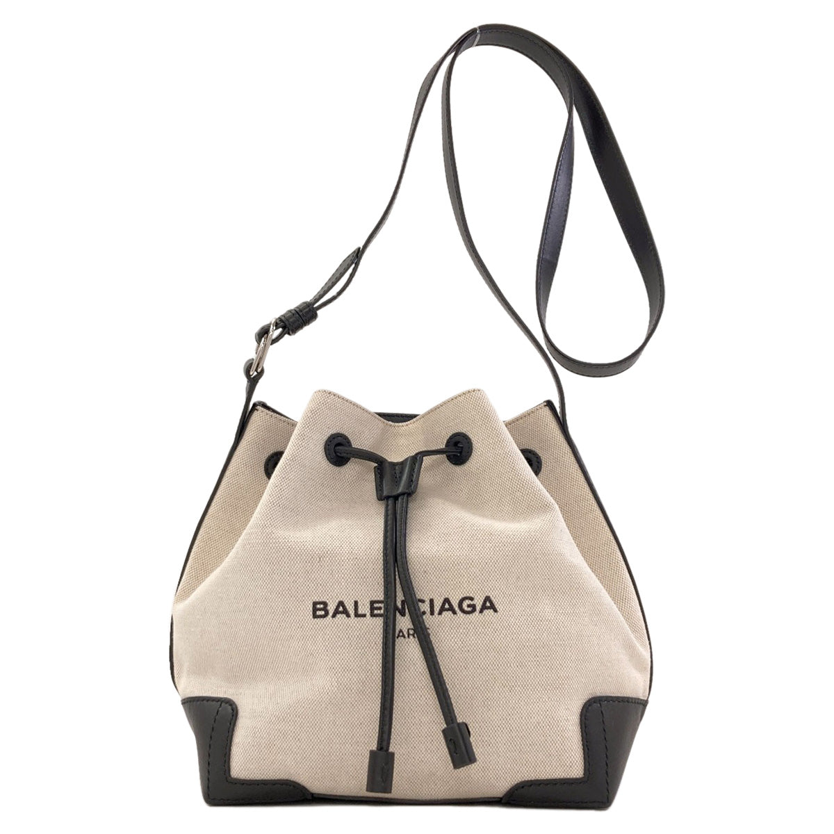 BALENCIAGA 409000 Navy bucket Shoulder Bag Canvas LeatherLadies [Used]