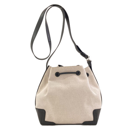 BALENCIAGA 409000 Navy bucket Shoulder Bag Canvas LeatherLadies [Used]