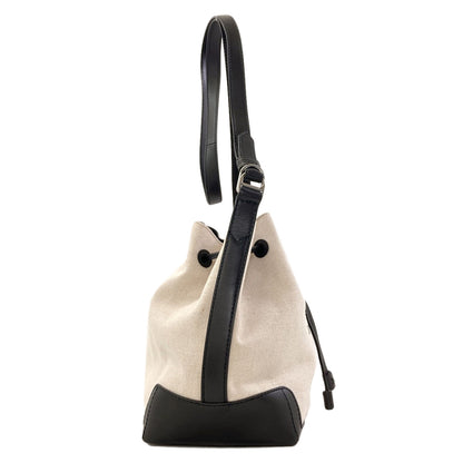 BALENCIAGA 409000 Navy bucket Shoulder Bag Canvas LeatherLadies [Used]