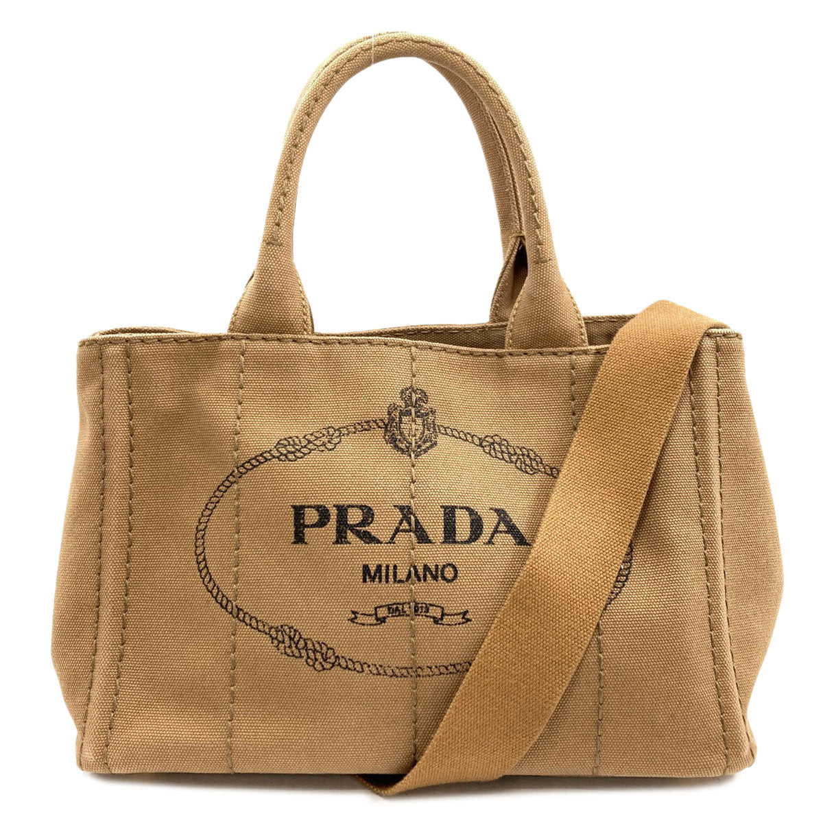 PRADA 1BG439 Canapa mini 2 WAY Handbag Canvas Ladies [Used]