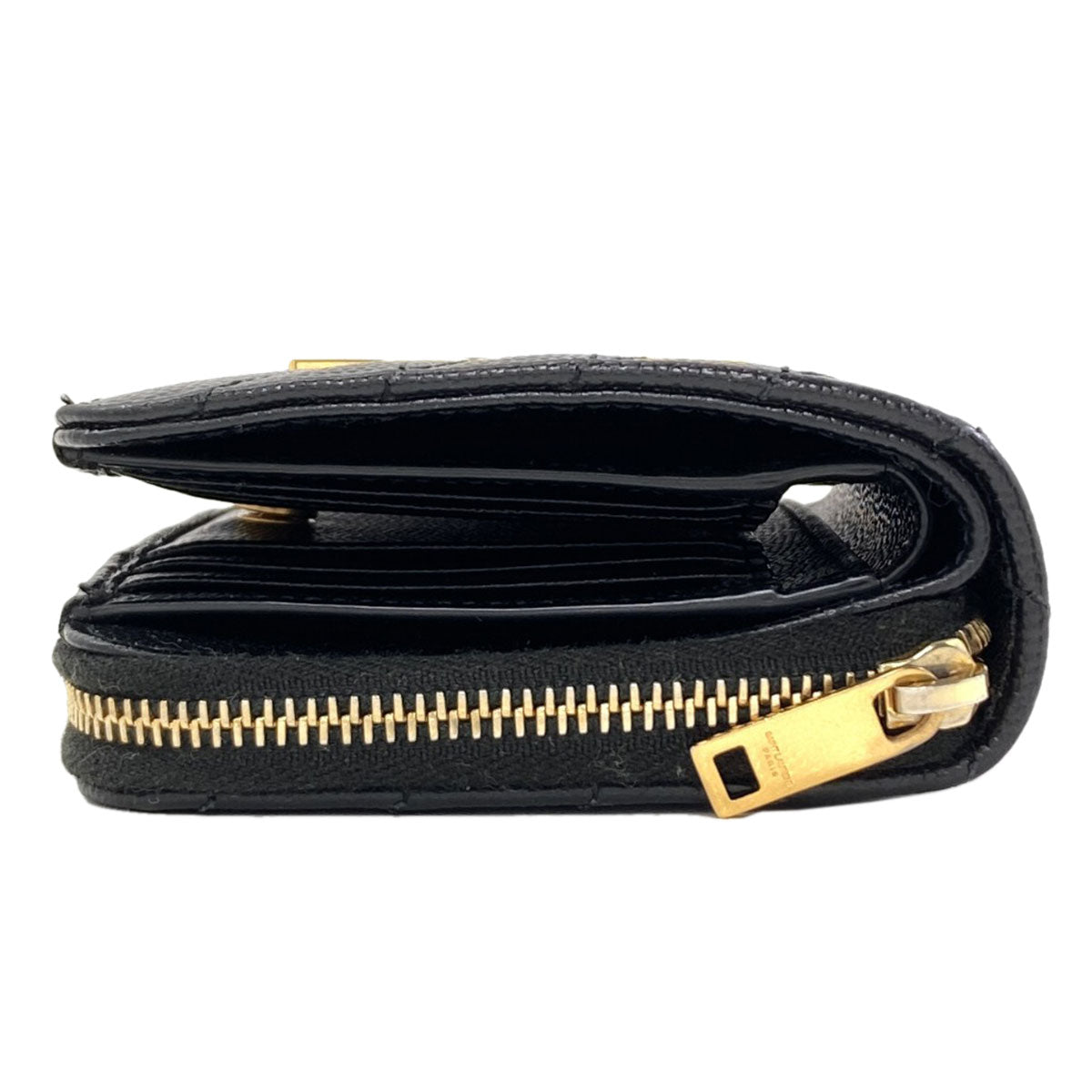SAINT LAURENT Cassandra Bifold Wallet with Coin Pocket Leather Ladies [Used]