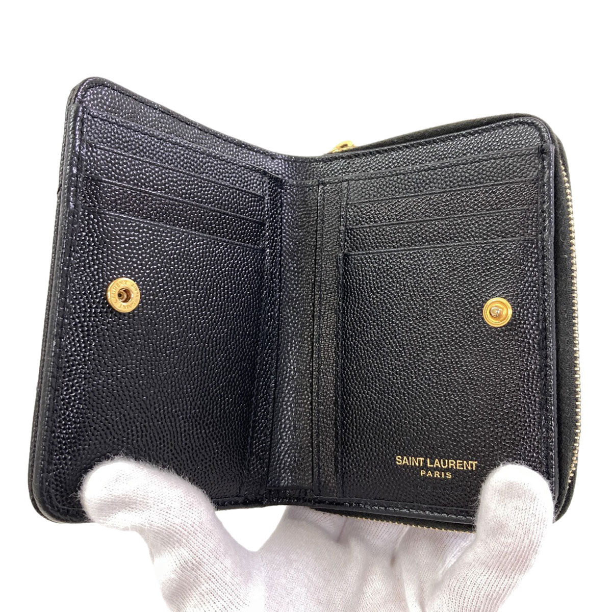 SAINT LAURENT Cassandra Bifold Wallet with Coin Pocket Leather Ladies [Used]