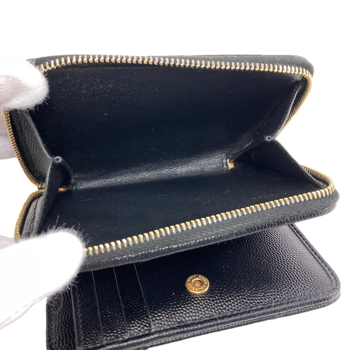 SAINT LAURENT Cassandra Bifold Wallet with Coin Pocket Leather Ladies [Used]