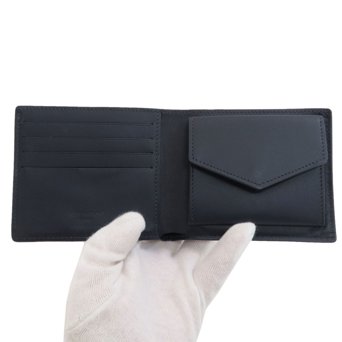 LOUIS VUITTON Portefeiulle Marco Aerogram Bifold Wallet with Coin Pocket Calf mens [Used]