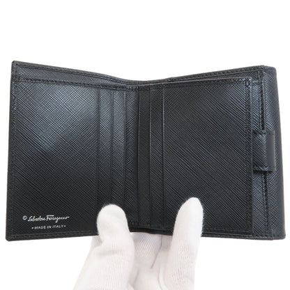 Salvatore Ferragamo Vara ribbon Bifold Wallet with Coin Pocket Leather Ladies [Used]