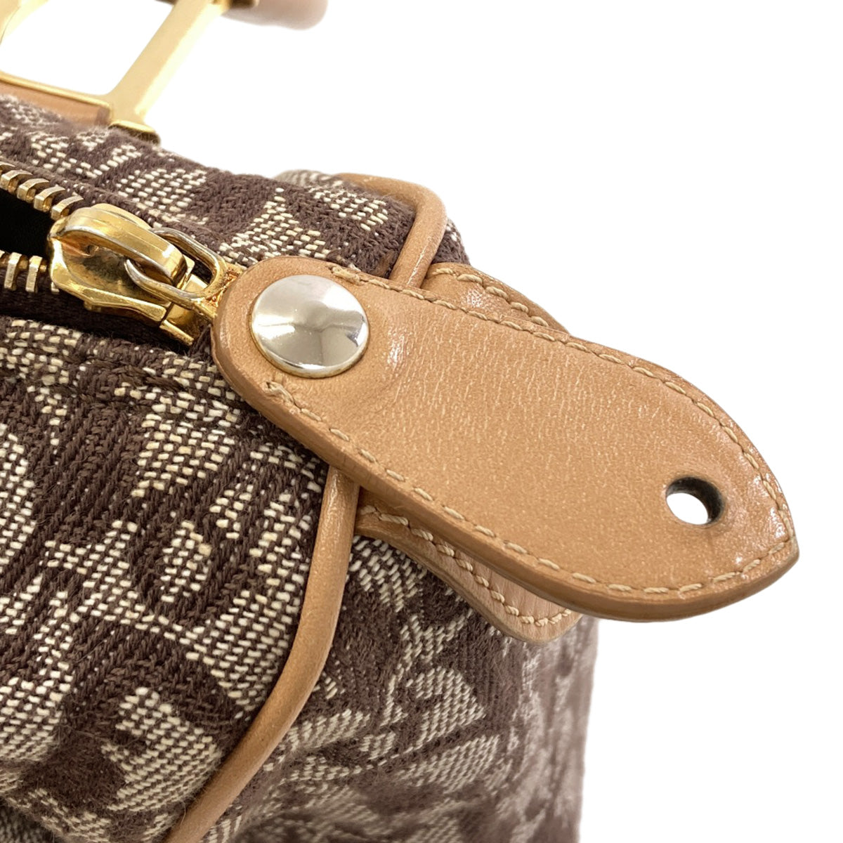 CHRISTIAN DIOR Trotter pattern Handbag Canvas Ladies [Used]
