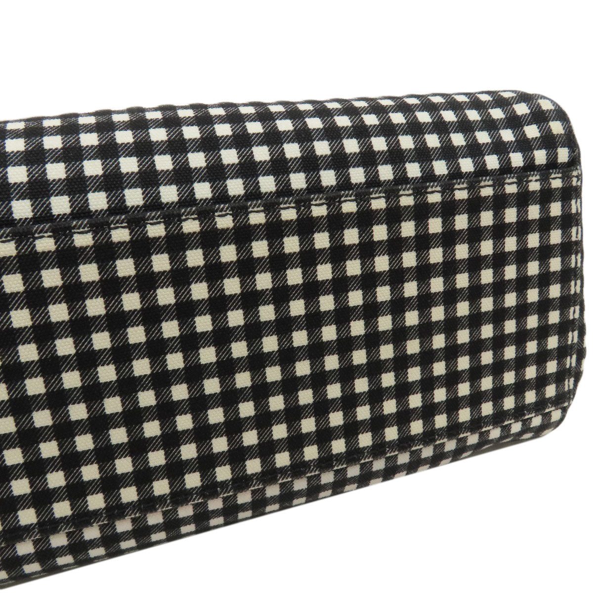 MIUMIU Gingham Check Pattern 2WAY Handbag Canvas Ladies [Used]