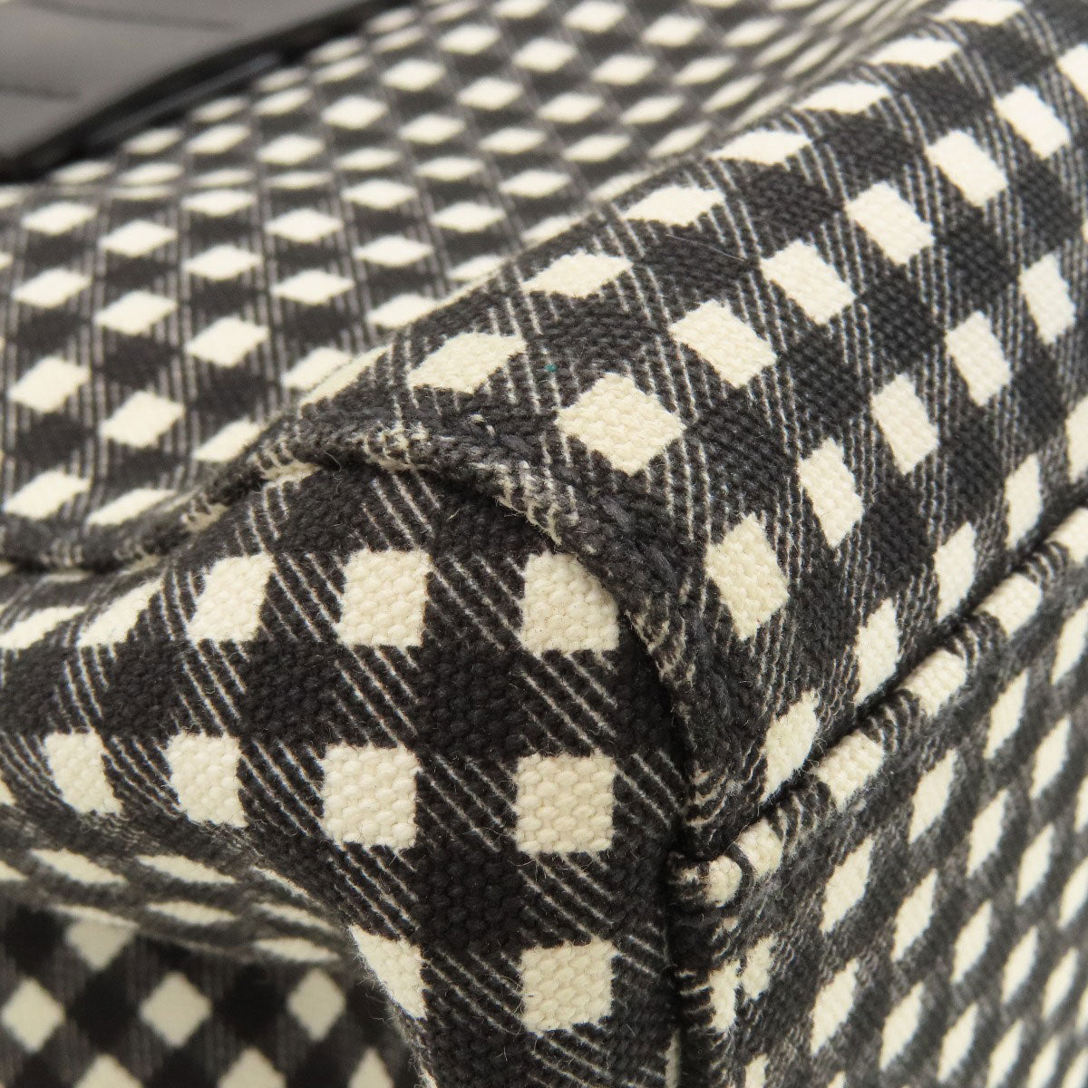 MIUMIU Gingham Check Pattern 2WAY Handbag Canvas Ladies [Used]