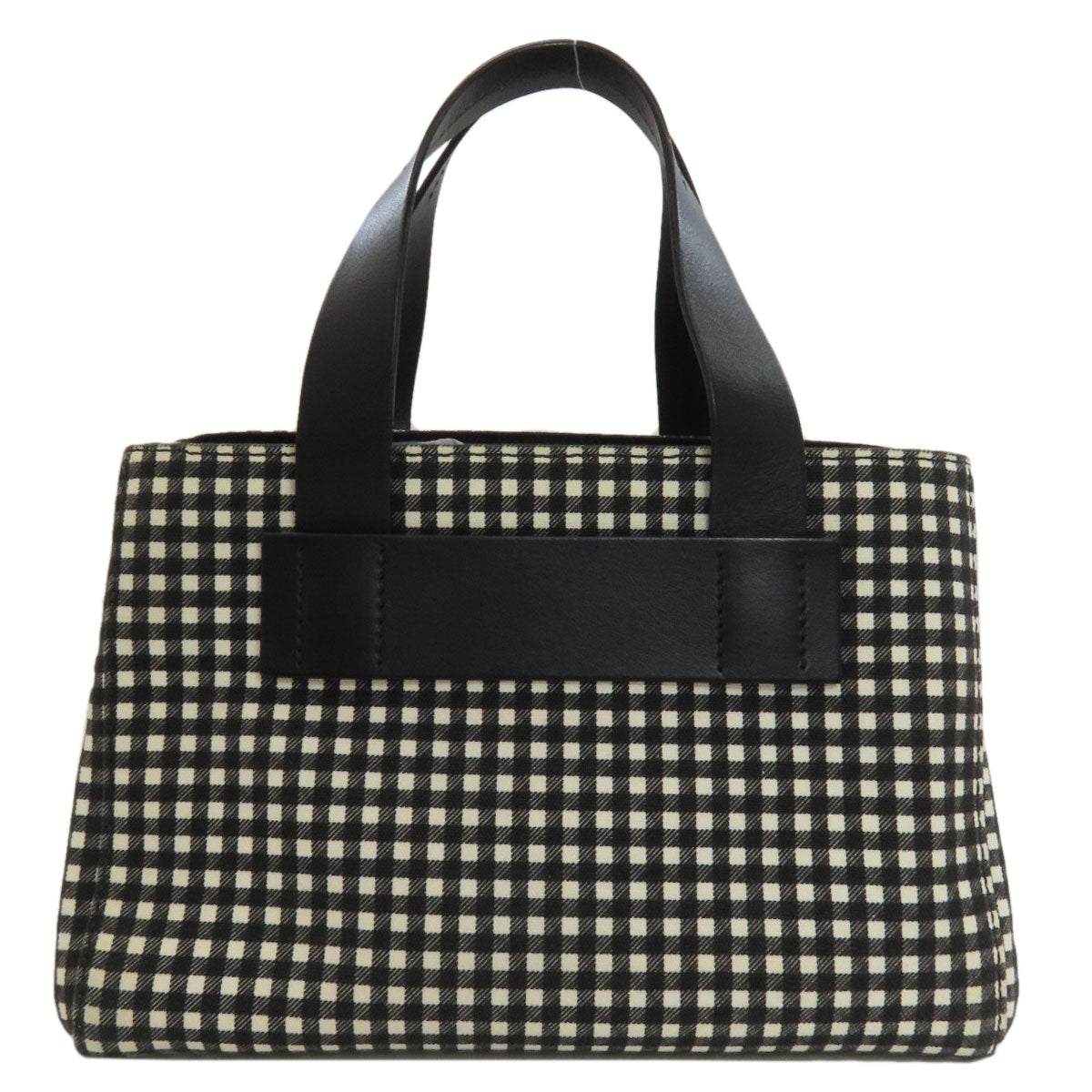 MIUMIU Gingham Check Pattern 2WAY Handbag Canvas Ladies [Used]