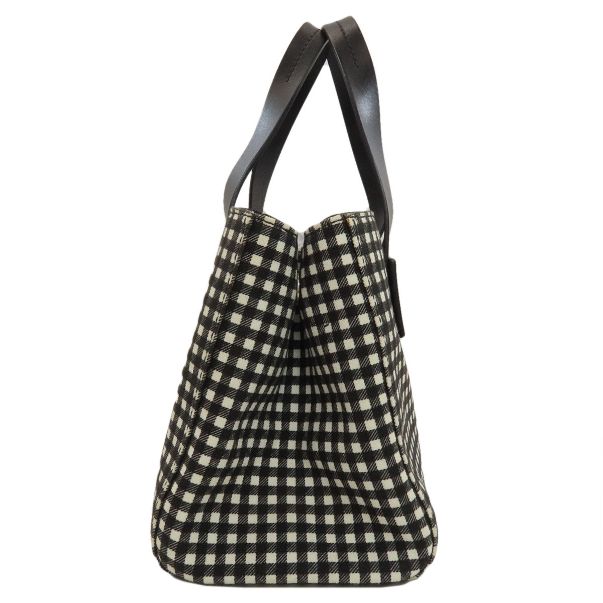 MIUMIU Gingham Check Pattern 2WAY Handbag Canvas Ladies [Used]