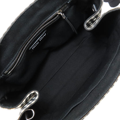MIUMIU Gingham Check Pattern 2WAY Handbag Canvas Ladies [Used]