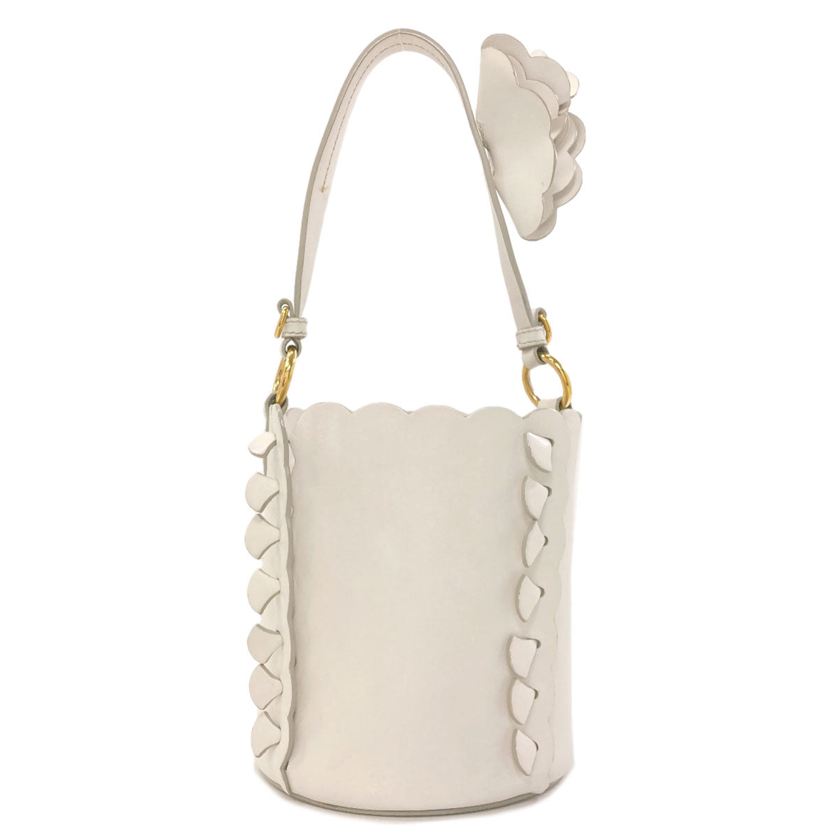 MIUMIU Flower Bucket Bag 2WAY Handbag Calf Ladies [Used]