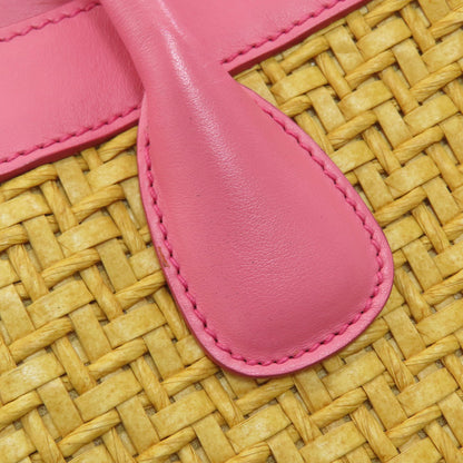 MIUMIU MM Paris Collaboration 2WAY Handbag Raffia Ladies [Used]