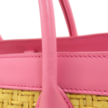 MIUMIU MM Paris Collaboration 2WAY Handbag Raffia Ladies [Used]
