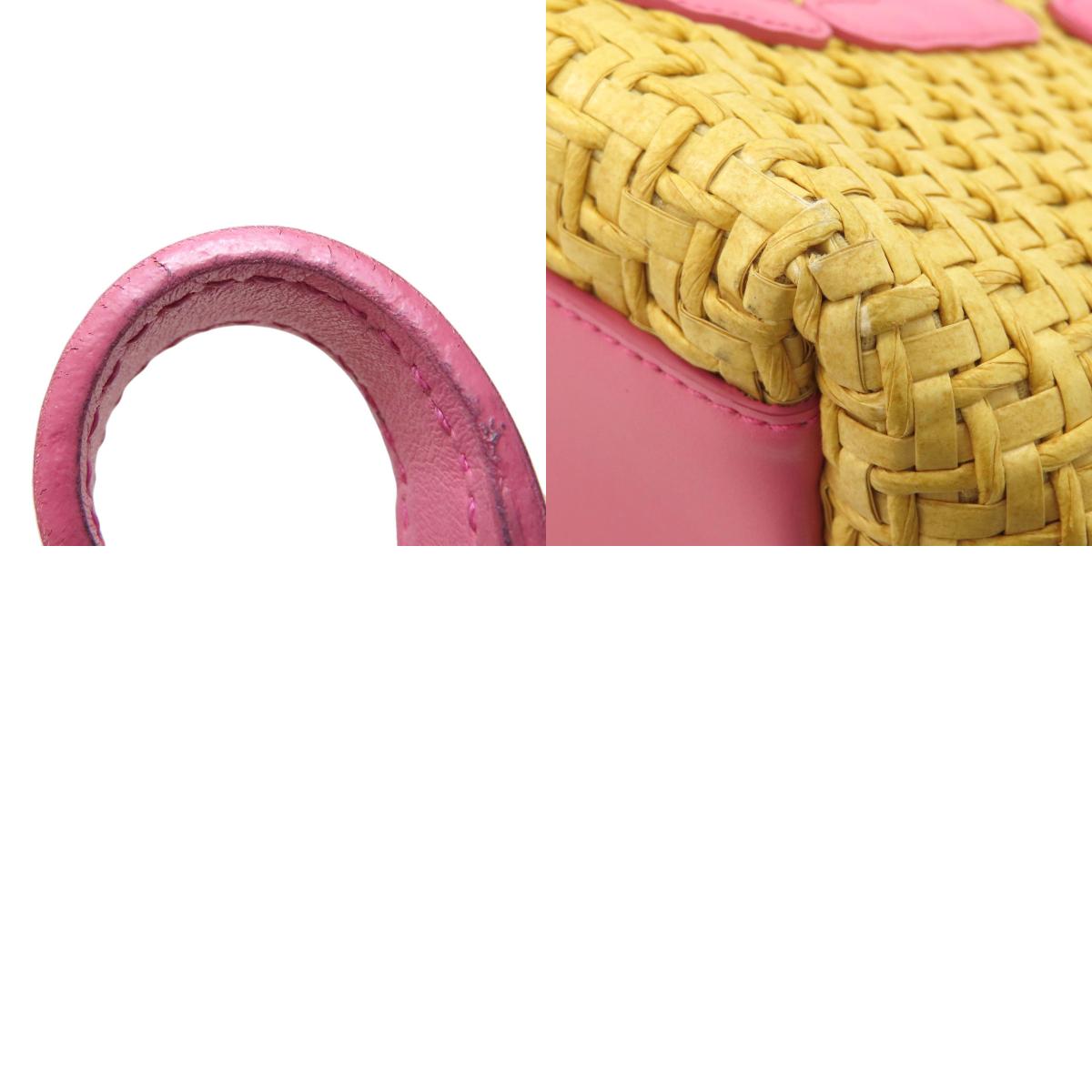 MIUMIU MM Paris Collaboration 2WAY Handbag Raffia Ladies [Used]