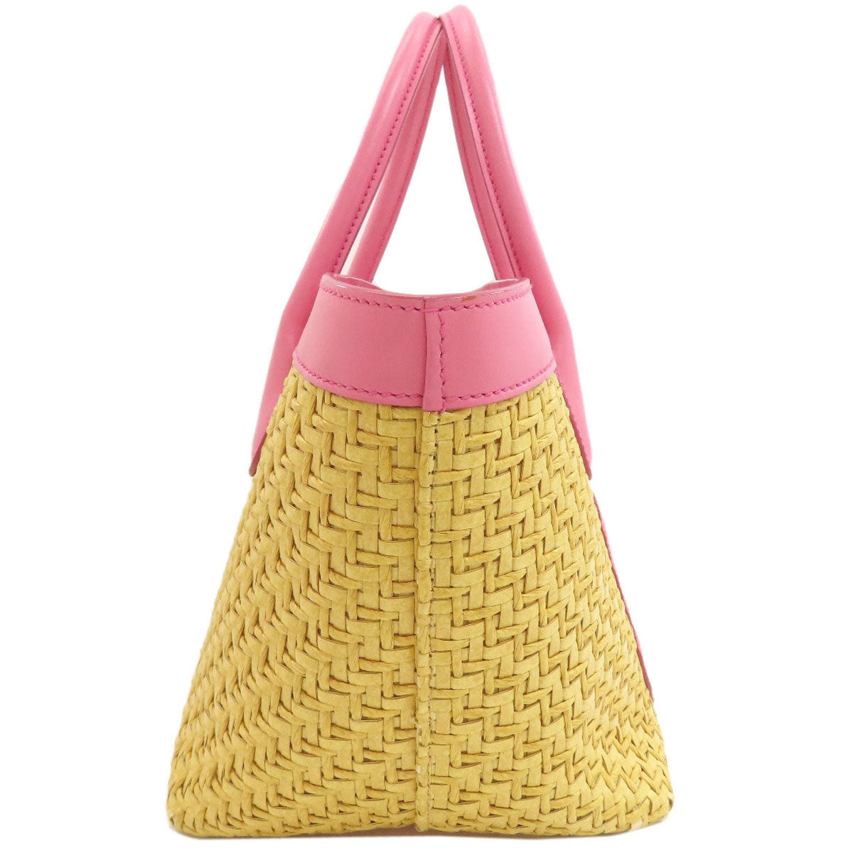 MIUMIU MM Paris Collaboration 2WAY Handbag Raffia Ladies [Used]