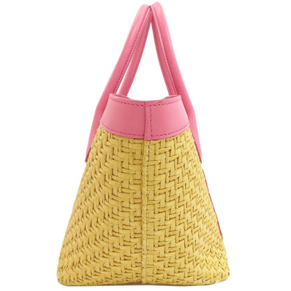 MIUMIU MM Paris Collaboration 2WAY Handbag Raffia Ladies [Used]