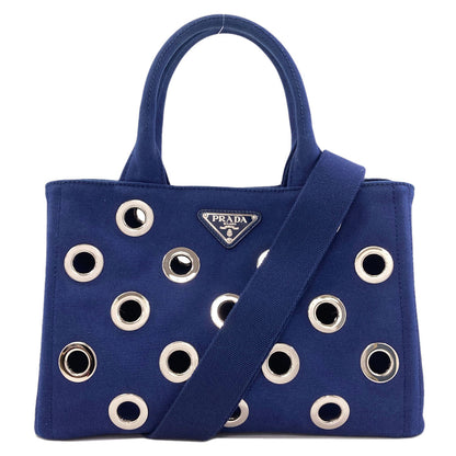 PRADA 1BG439 Canapa Punching 2WAY Handbag Canvas Ladies [Used]