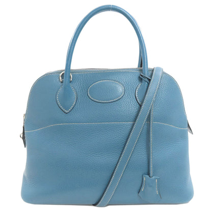 HERMES Bolide31 Blue Jean SilverHardware Handbag Taurillon Clemence Ladies [Used]